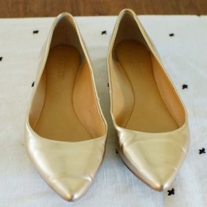 Jcrew rose gold pointed toe flats